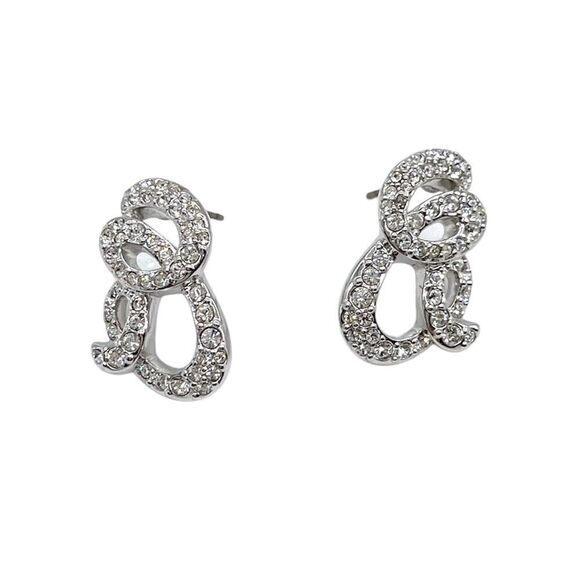 Swarovski Twisted Paved Crystals Earrings - Picture 1 of 4